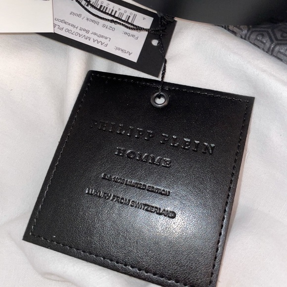 Brand New Never Worn Philipp Plein Gold Hexagonal Logo-Buckle Belt - Picture 5 of 6